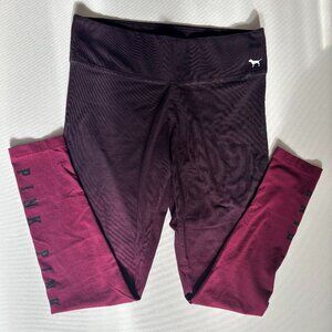 PINK Victoria’s Secret Ombre Leggings - Plum to Burgundy Gradient - Size M